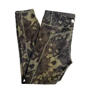 Vuori Stride Camo Leggings Women's Size L Large Green